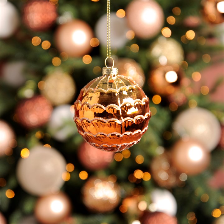 Gold & Copper Glass Bauble