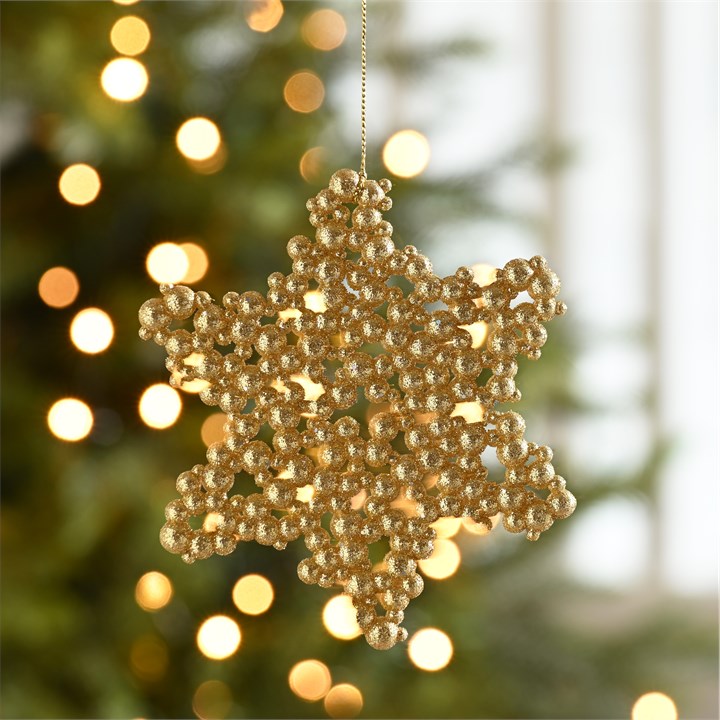 Gold Glitter Star Hanging Decoration