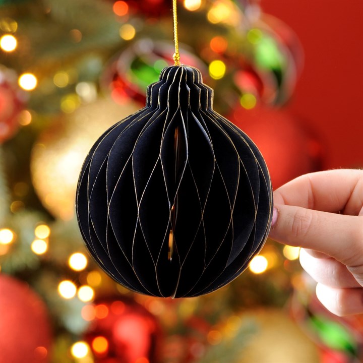 Navy Foldable Paper Bauble