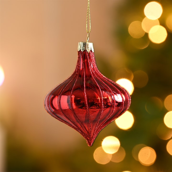 Red Glass Onion Bauble